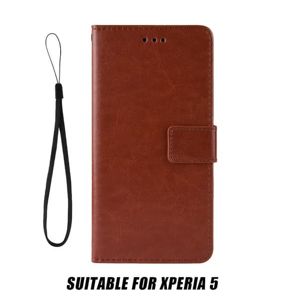 För Sony Xperia 5 - Plånbok - Brunt Flipfodral