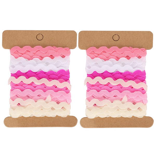 2 st Färg Zigzag Band DIY Handgjord Material Tyg Hårtillbehör Sömnad Dekoration 8mm(9 )