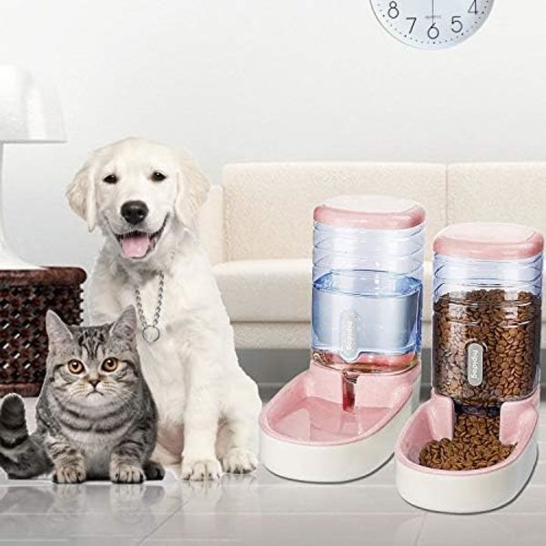 Automatisk kæledyrsfoderdispenser Vanddispenser Sæt til kat Små hunde