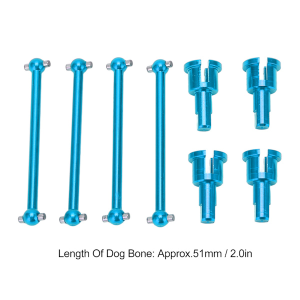 4 kpl Metalliset koiranluun differentiaalinivelkupit WLtoys A959 A949 A969 A979 1/18 RC-auton osiin Sininen