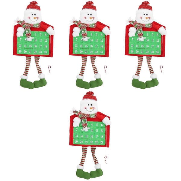 Julekalender 4-pakning nedtellingsdekorasjon for høytidsdekorasjon vegg hjem rektangulær form