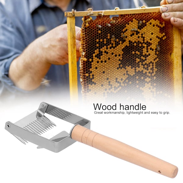 Uncapping Fork Honey Scraper Tykkere Trehåndtak Birøkt Verktøy Apiculture Utstyr