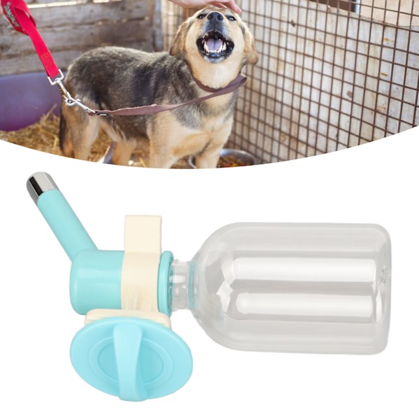 Vattenautomat för husdjursbur, automatisk hängande vattenflaska för små djur, hund, kanin, marsvin, hamstrar, 200 ml, blå