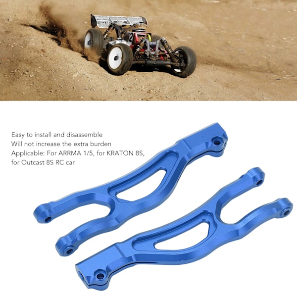 2PCS RC Swing Arms Aluminiumlegering Hög Temperaturbeständig RC Främre Övre Upphängningsarm för Outcast 8S Blå