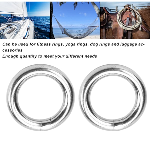 7 stk. Metal O-ring Vandtæt Rustfri 304 Rustfrit Stål Stærk Belastningsbærende Sømløs Svejset Rund O-ring 8x35mm