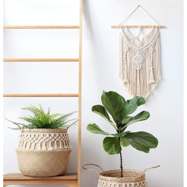 Handgjorda Gåvor, Makramé Väggbonad, Miljövänlig Dekor, Boho Vävd Heminredning, Symmetrisk Design, Vardagsrumsdekor, Inomhusbruk, Bröllop