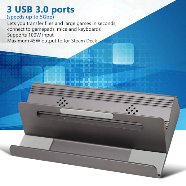 for Steam Deck Docking Station 6 i 1 USB C til HD Multimedia Interface USB C 3xUSB3.0 RJ45 til Stream Deck Hub