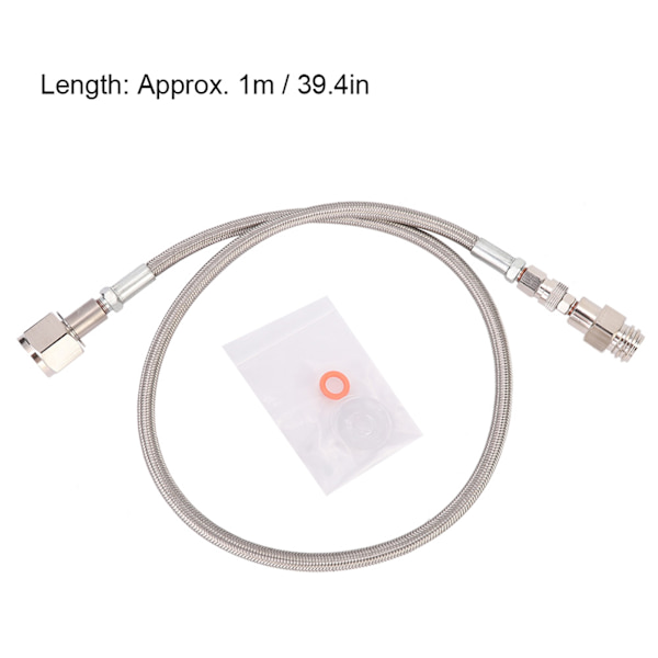 1m G1/2 Høytrykkslange CO2 til ekstern CGA320 Tank Direkte Adapter (Sølv)