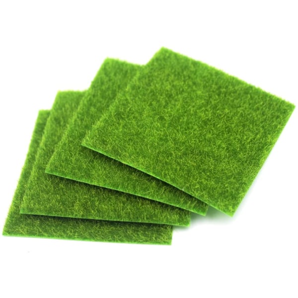 4-pack konstgjord mossa Simulering falska gröna växter Gräs för