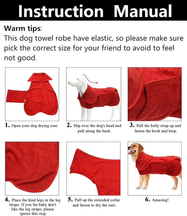 Hurtigtørrende Kæledyrshåndklæde, Mikrofiber Stretch Bomuld, Hundebadekåbe, Var