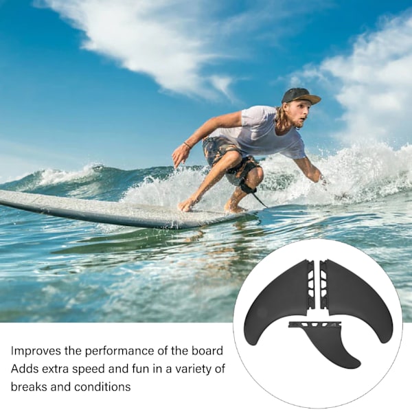 3 kpl:n surffinosarja Joustava Vakaa Kevyt Kestävä PVC-surffilaudan evä Ilmatäytteisille surffilaudoille Longboard