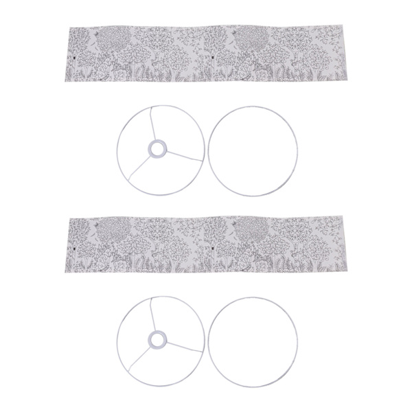 2 sæt PVC trommeskærme 11,8 x 11,8 x 7,8 tommer moderne enkel træmønster bordlampe skærm til soveværelse