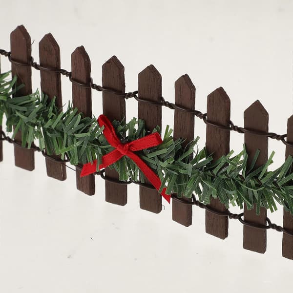 Miniatyr hagegjerde i tre til julehage, 2 stk mikrolandskapsgjerde