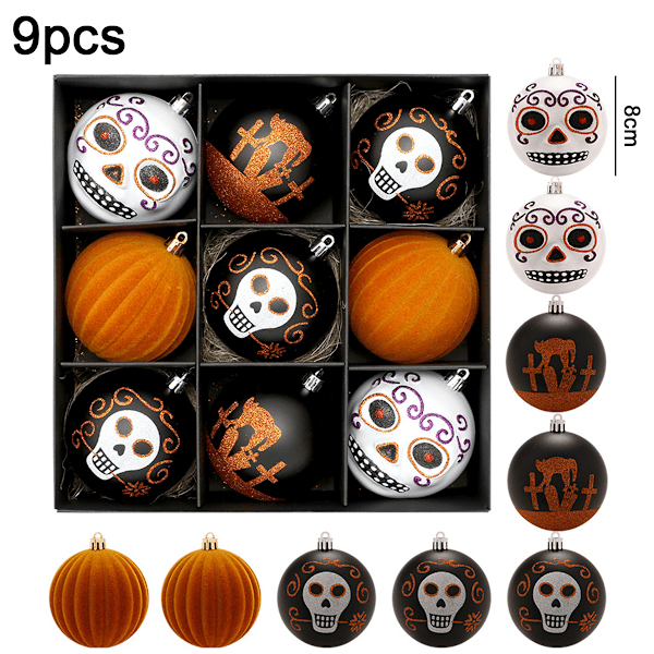 Glittrande Sockerskalledekorationer, Handmålade Kvalitets Resin Halloweenprydnader, Perfekta För Día de Muertos-firanden, Splittringsfria Och