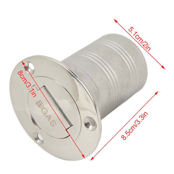 Båd Fyldstof Ret Vinkel Clamshell 316 Rustfrit Stål Hardware til Båd Nøglefri Dæk Fyldstof 50 Mm 2 Tommer Gas
