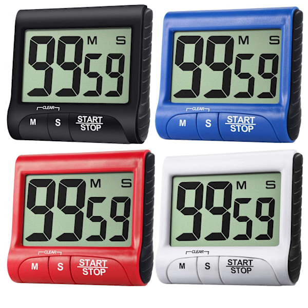 Magnetiska digitala timers för läxor, högljudd tyst omkopplare stor LCD-skärm digital timer, infällbart stöd för flera installationssätt