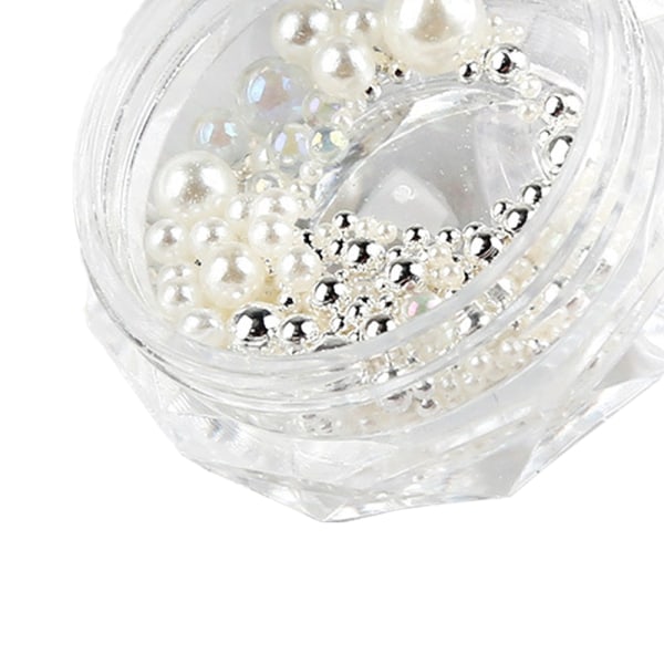 Nail Art Pearl Semi Pyöreä jäljitelmä Pearl 3D Decal Design