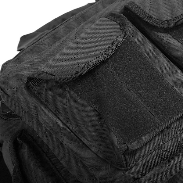 Sotilaskäyttöön sopiva duffel-laukku, metsästyskäyttöön sopiva duffel-laukku, Oxford-kangasta, suuri ulkokäyttöön sopiva olkalaukku, käsilaukku retkeilyyn, vaellukseen, reppuretkeilyyn, matkustamiseen, musta