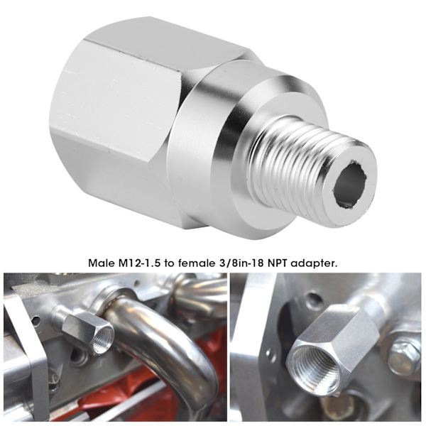 For LS Swap Gauge Sensor Adapter Kølevæske Temperatursensor Han M12-1.5 til Hun 3/8in-18 NPT