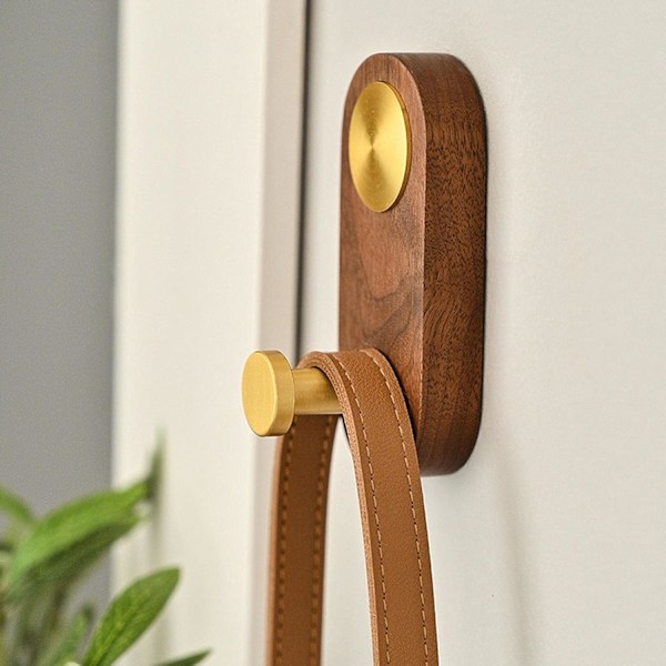 Rustik Inredning Med Klädkrokar i Valnötsträ, Modern Design För Alla Miljöer, Självhäftande Eller Skruvmontering För Din Bekvämlighet