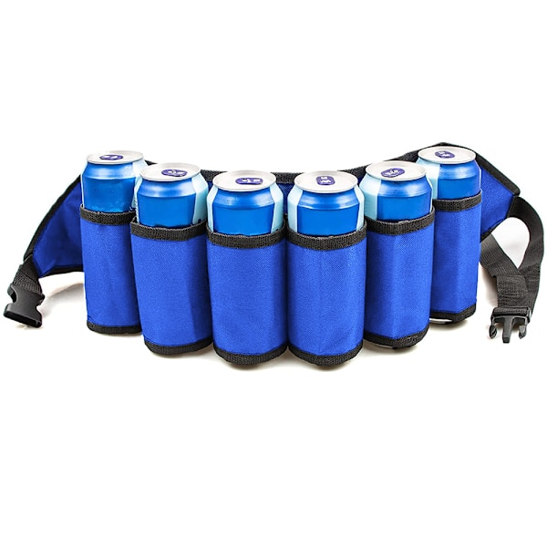 Beer belt insulated holder 6 cold beers adjustable waist belt