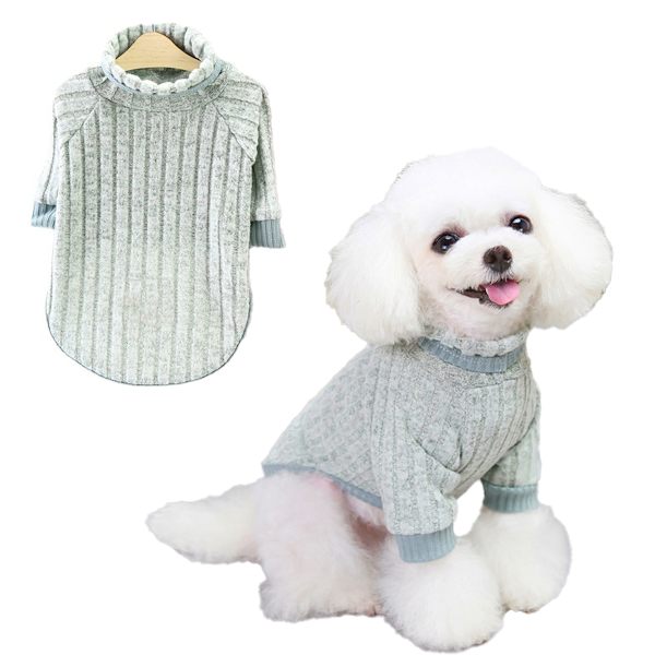 Rullekrave Strikket Sweater til Kæledyr Vinter Varmer Tyk Sweater