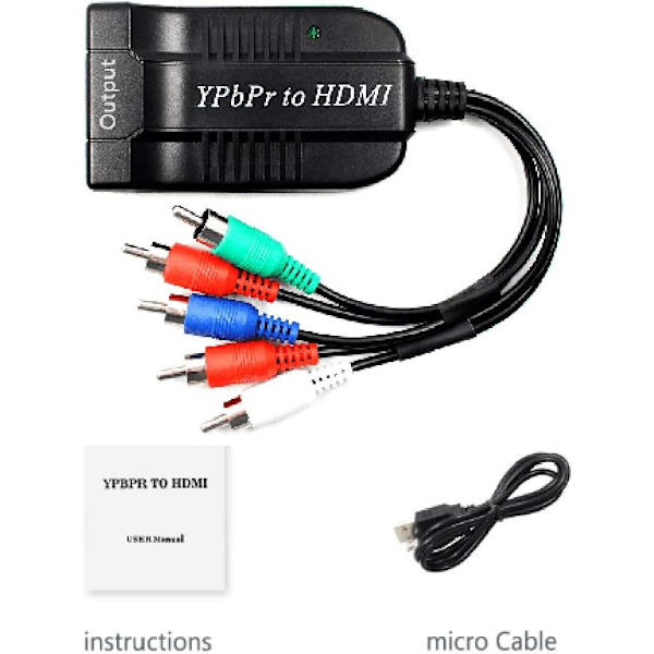 YPbPr till HDMI-omvandlare, komponent till HDMI, 5RCA RGB