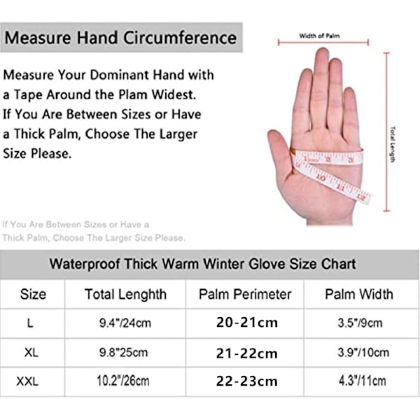Hansker Vinter Varme Berøringsskjerm Vindtett Sklisikker