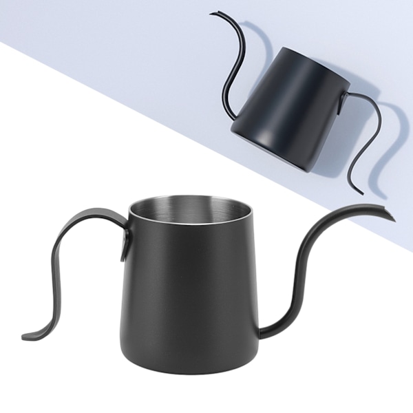 Kaffekedel 304 Rostfritt Stål Tjockad Tunn Lång Pip 250ml Häll Över Kaffekedel för Hem Svart