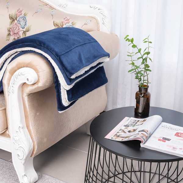 Sherpa Fleece Filt, Elegant Dekorativ Linjedesign & Supermjuk Plysch för Alla Årstider, Vacker Glans & Varm Atmosfär (Mångsidig Användning)