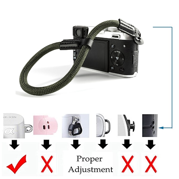Håndstropp for kamera, Paracord-snøre armbånd, Bruk på håndleddet