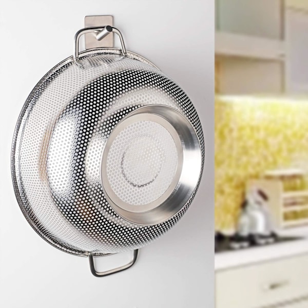 Professionel Si, Solid Rustfri Stål Mesh Dørslag med Stabil Drænring Base, Til Dræning af Pasta Ris Uden Tab, Ikke-Giftig