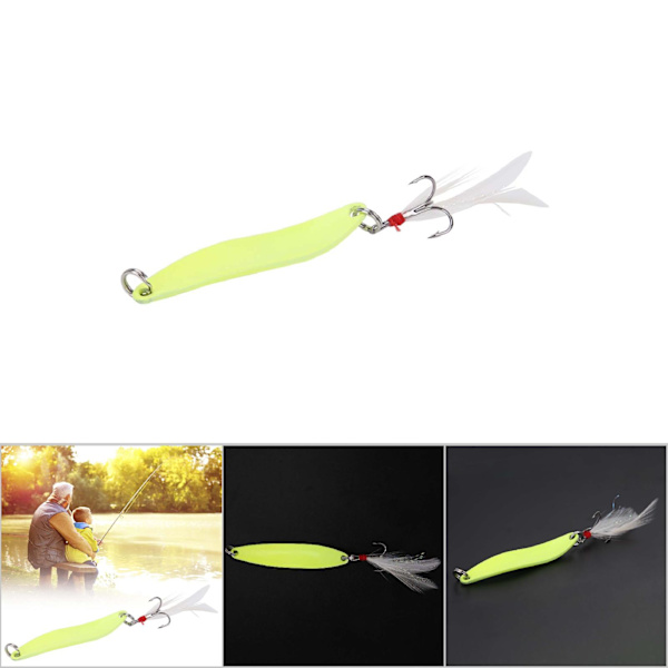Luminous Metal Spoon Spinner Lure Hård Fiskebete med Treble Hook Kjol (13g)
