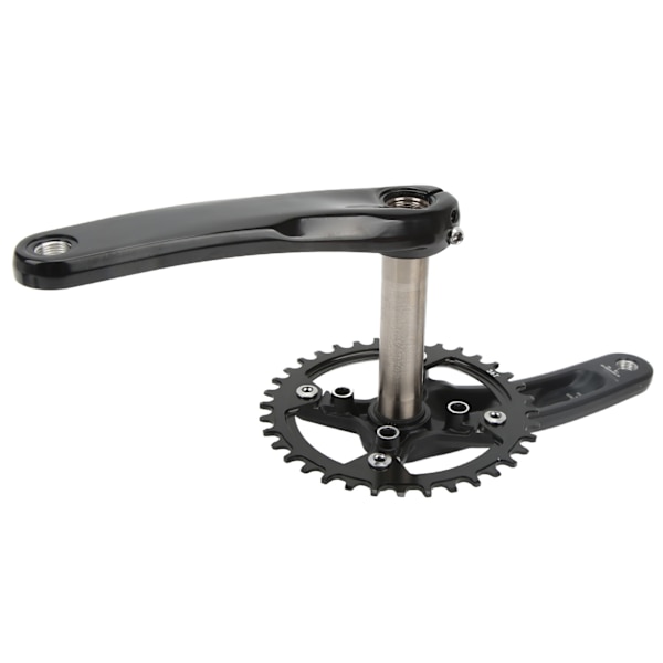 Mountainbike Krank 170mm Hul Integreret Krankarm Sæt med Bundbeslag 36T Bredt Smalt Tand Enkelt Klinge Sort