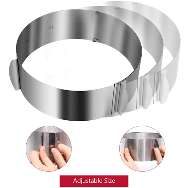 Rund kakform non-stick, läckagesäker, 16cm-30cm justerbar