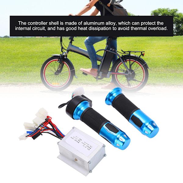 24V 250W Elektrisk Cykel Controller Kit Blå Krystal Twist Throttle Accelerator