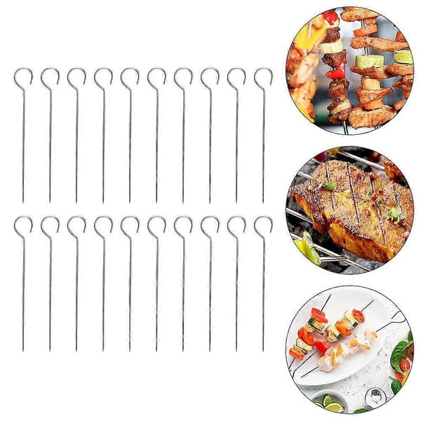 Grillutstyr rustfrie grillspyd for BBQ 50 stk rustfrie grillnåler