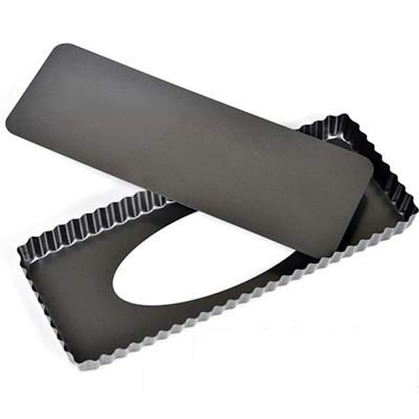 Non-stick Beläggning Tartform, Rektangulär Form, Löstagbar Botten, Räfflade Sidor