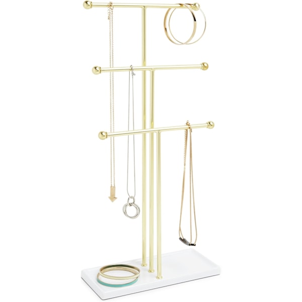 Jewelry tree, extra high jewelry stand for necklaces with jewelry tray