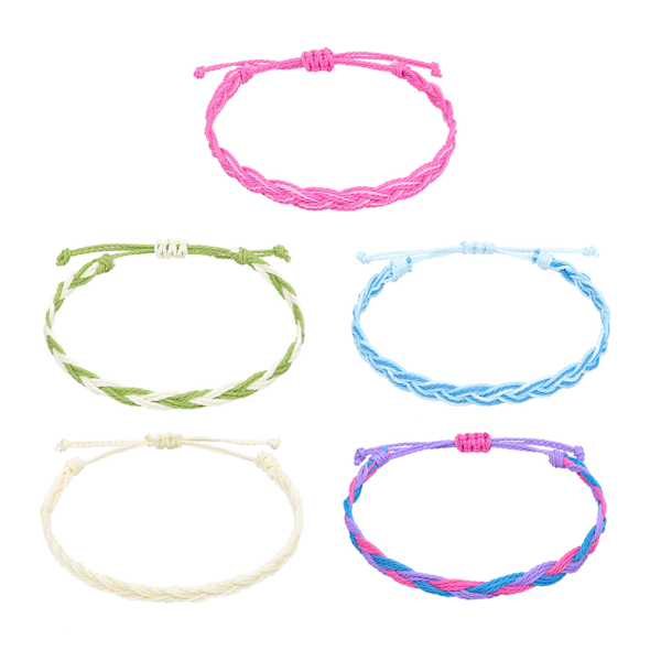 Flätad rep-armband kvinnor män flickor pojkar