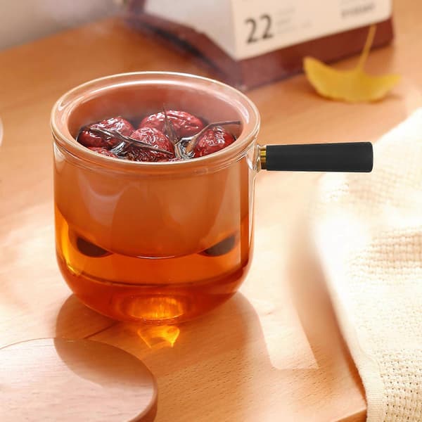 Puinen vaihtokahva teepannulle, 4 kpl, musta