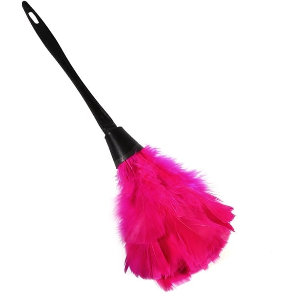 Feather Duster - Soft Turkey Feather Duster Borste med svart Han Rose Red