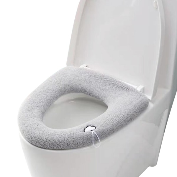 Handtag toalettmatta universal stickad tvättbar toalettring househo grey