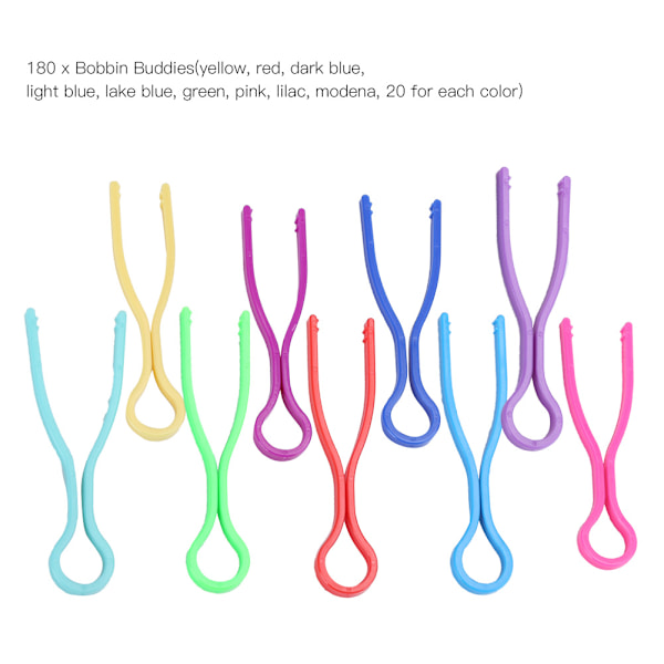 180 st Bobbin Buddies Plastspolsats Trådkontrollhållare Sybehör