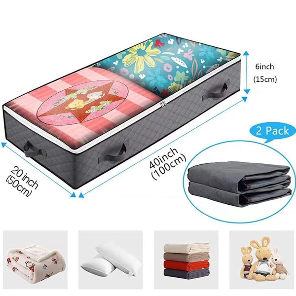 2 st underbed lådor med fönster, för förvaring av kläder
