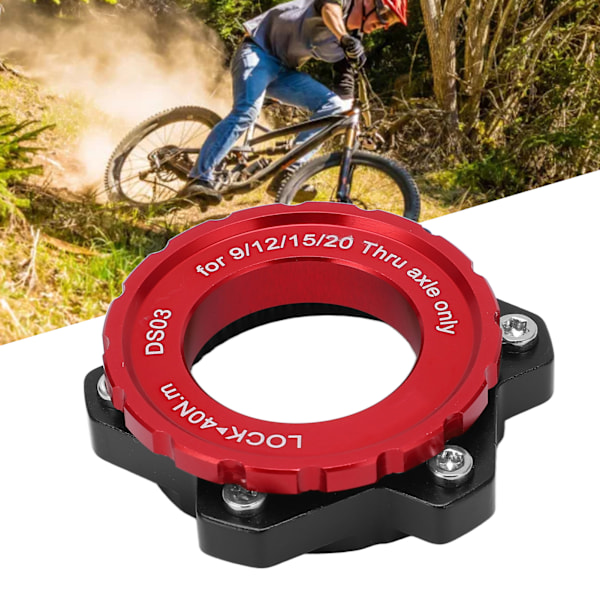 MEIJUN Centerlock til 6 Bolt Fitting Adapter Lockring Aluminiumlegering Akselnavadapter til Thru Axle HubRød