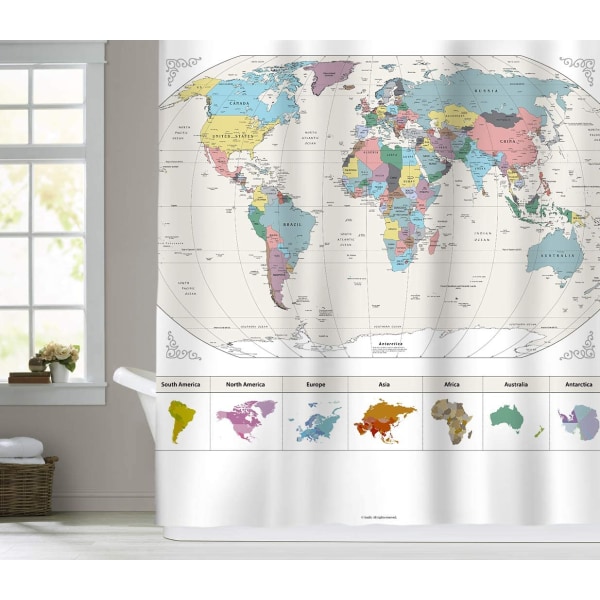Ny! Karta över världen med detaljerade större städer. PVC-fri, icke- 71"(W) x 60"(H)