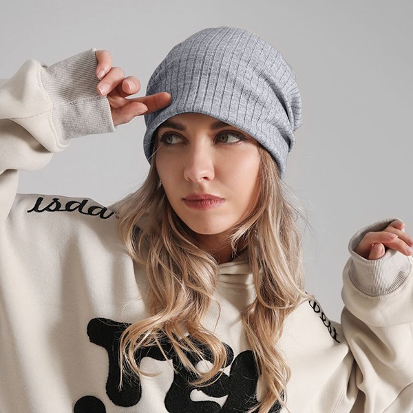 Naisten talvinen neulottu hattu Slouchy Beanie, naisille ja miehille joustava lämmin