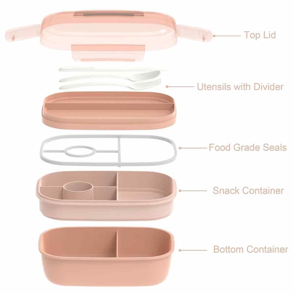 Bento-boks, matboks for voksne, rustfritt stål, for jobb skole