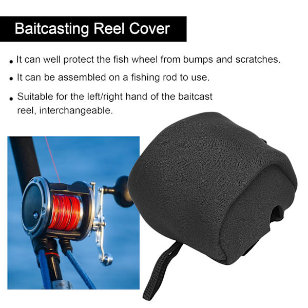 Polyester Baitcasting Reel Cover Beskyttende Etui Anti-kollision Fiskehjul Opbevaringspose (Sort)